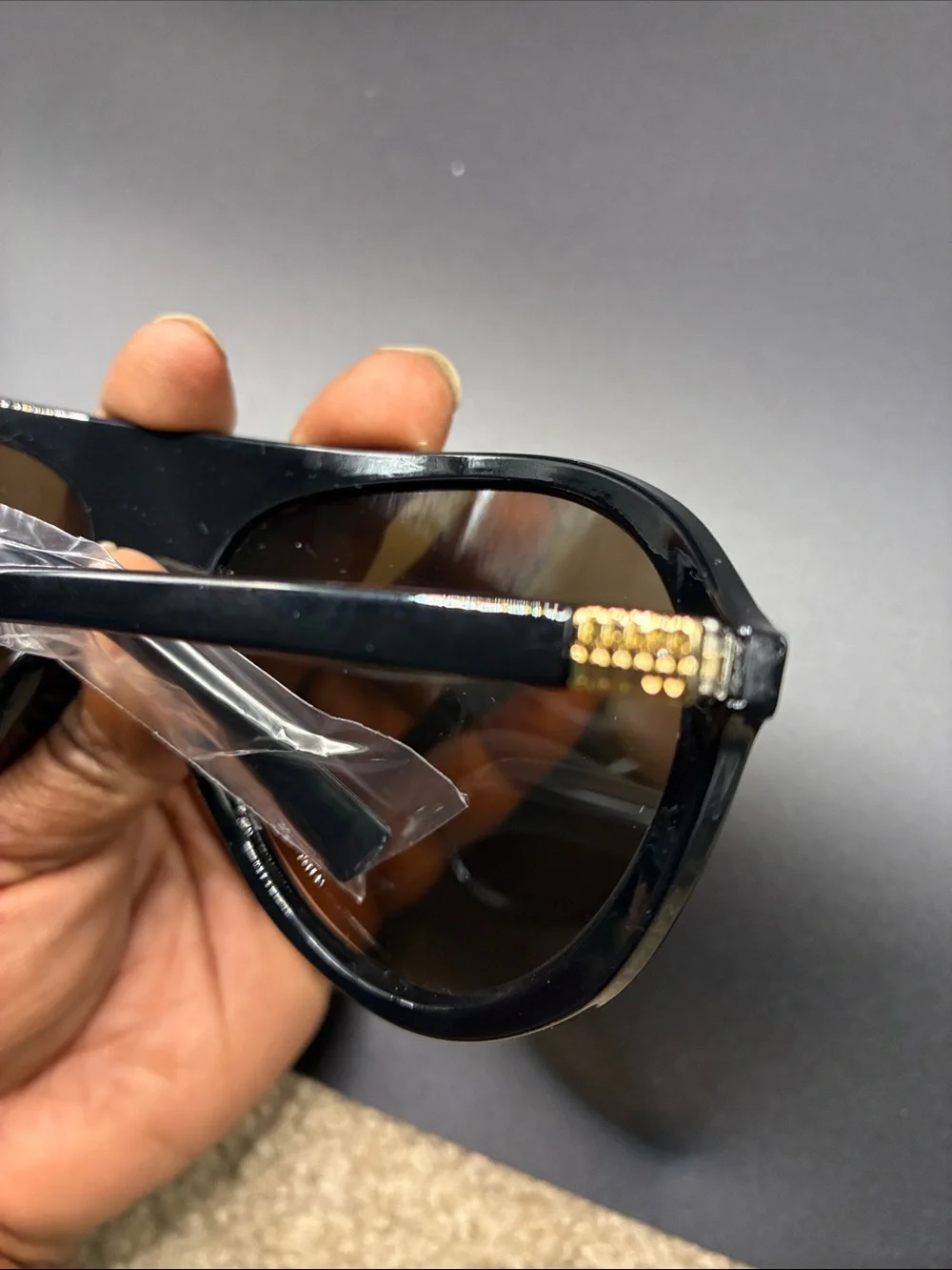 Fashion Nova Black Aviator Sunglasses with Brown Lenses